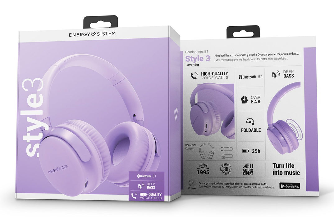 EAN 8432426453054 - Energy Sistem Style 3 Auriculares Inalámbrico y alámbrico Diadema Llamadas/Música Bluetooth Lavanda imagen 6