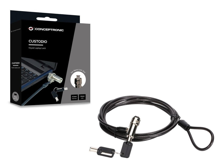 EAN 4015867245286 - Conceptronic CUSTODIO02BNM cable antirrobo Negro 1,8 m imagen 2