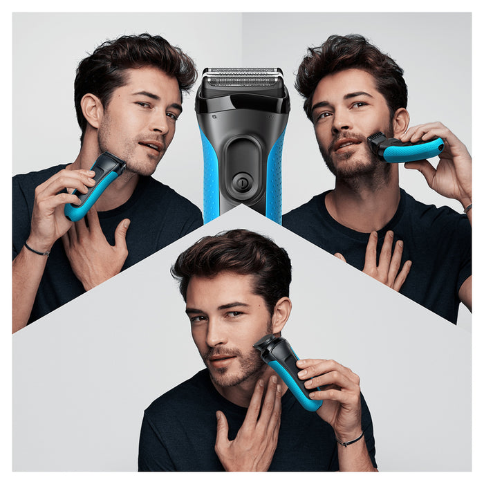 EAN 4210201151562 - Braun Series 3 Shave&Style 3010BT Máquina de afeitar de láminas Recortadora Negro, Azul imagen 2