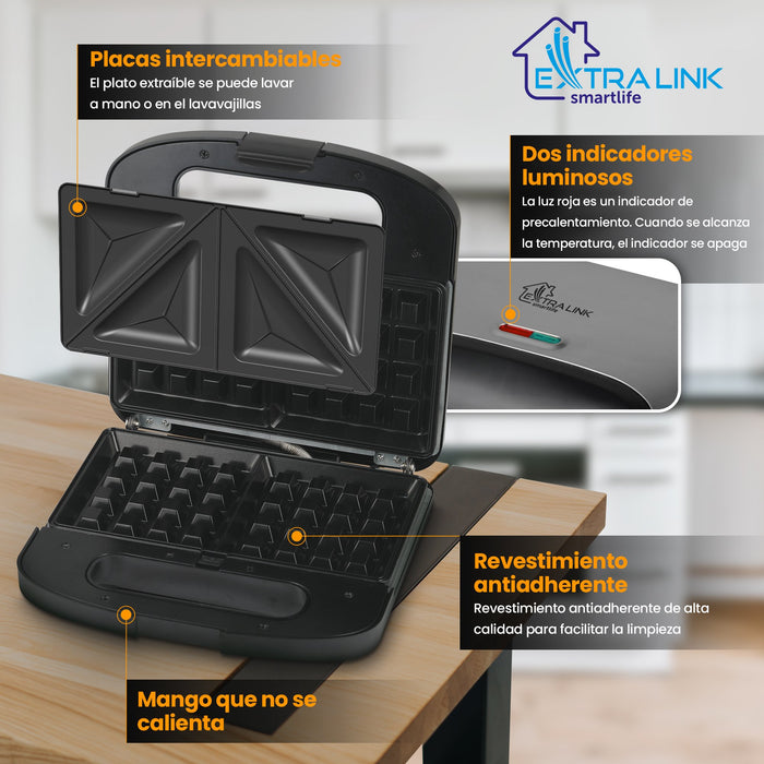 EAN 5905090336891 - Extralink SMART LIFE GRILL SANDWICH & WAFFLE MAKER SJ-37A sandwichera imagen 15