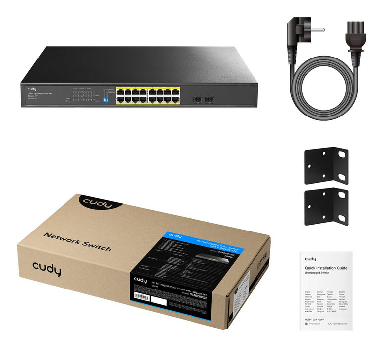 EAN 6971690791131 - Cudy GS1020PS2 switch No administrado Gigabit Ethernet (10/100/1000) Energía sobre Ethernet (PoE) Negro imagen 2