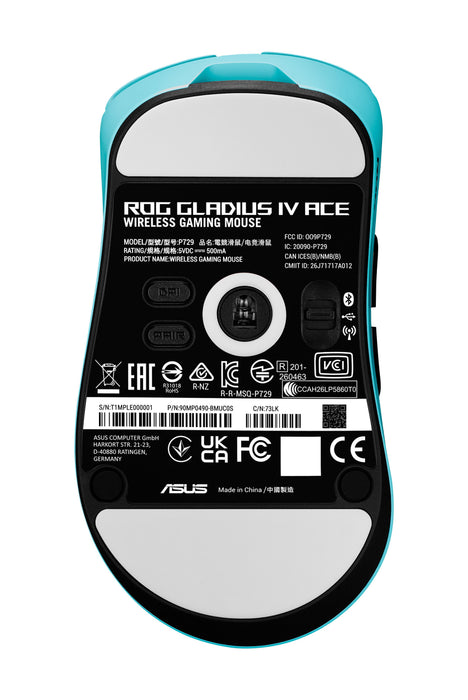EAN 4711636694780 - ASUS ROG Gladius IV Ace BLU ratón Juego Mano derecha RF Wireless + Bluetooth + USB Type-A Óptico 65000 DP imagen 8