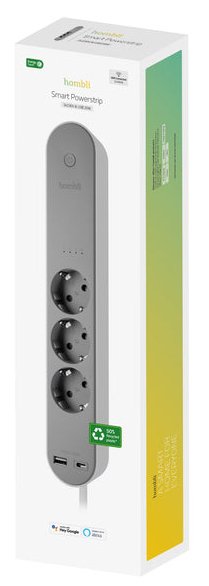 EAN 8721022290300 - Hombli HBPO-0108 base múltiple 3 salidas AC Interior Blanco, Gris imagen 5