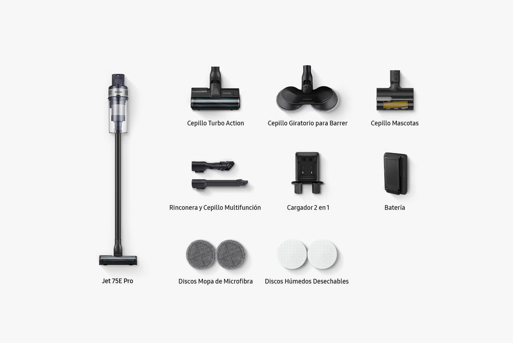 EAN 8806095108735 - Samsung VS20B75ADR5 Batería Secar HEPA Sin bolsa 0,8 L 550 W Negro, Gris imagen 8