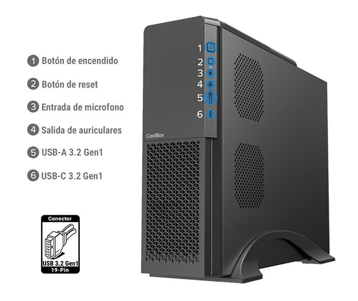 EAN 8436624420627 - CoolBox COO-PCT313-1 carcasa de ordenador Micro Torre Negro imagen 10