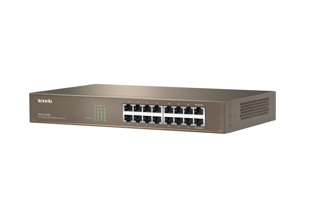 EAN 6932849403312 - Tenda 16-port Gigabit Ethernet Switch No administrado Azul imagen 3