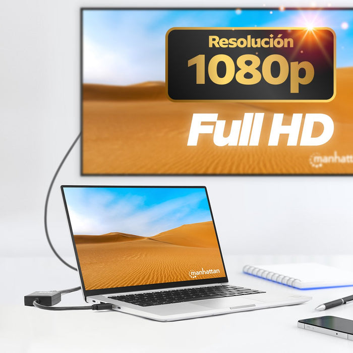 EAN 0766623153690 - Manhattan 153690 base para portátil y replicador de puertos Alámbrico USB 3.2 Gen 1 (3.1 Gen 1) Type-A Ne imagen 8