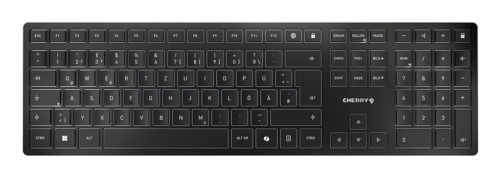 EAN 4025112119255 - CHERRY KW 9100 SLIM teclado Universal RF Wireless + Bluetooth QWERTY Portugués Negro, Gris imagen 1