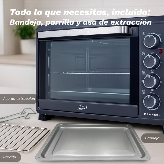 EAN 8426156019253 - Grunkel HR-38PRO horno 38 L 2000 W Negro, Acero imagen 6