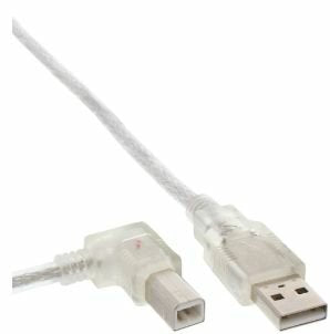 EAN 4043718167555 - Microconnect USBAB5ANGLED-L cable USB USB 2.0 5 m USB A USB B 0,48 Gbit/s Blanco imagen 1