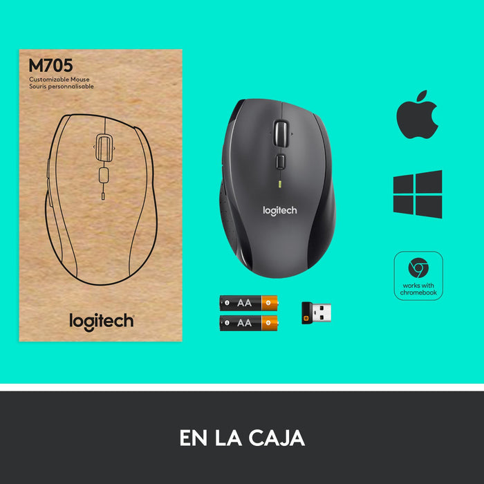 EAN 5099206023901 - Logitech Marathon M705 ratón Oficina mano derecha RF inalámbrico Óptico 1000 DPI imagen 15