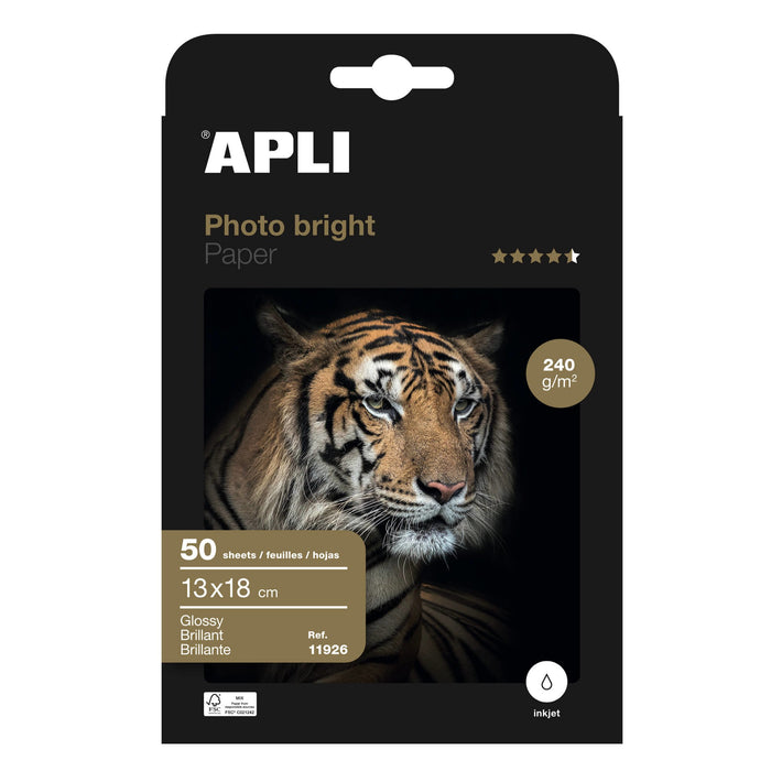 EAN 8410782119265 - APLI 11926 papel fotográfico Blanco Brillo imagen 1