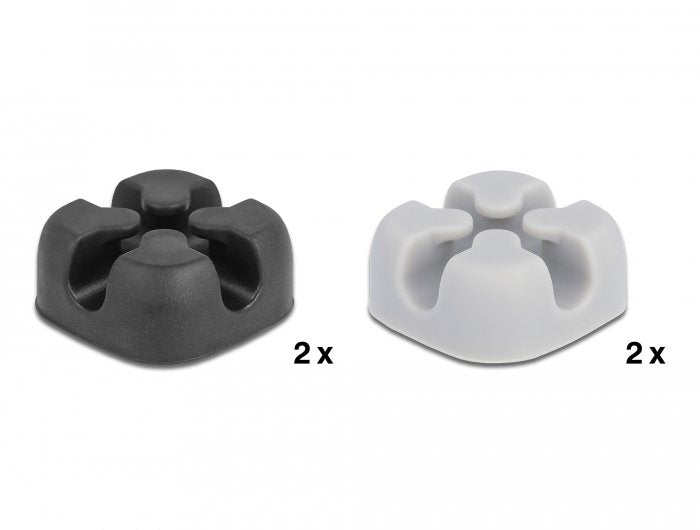EAN 4043619184057 - DeLOCK 18405 organizador de cables Escritorio/pared Soporte para cables Negro, Gris 4 pieza(s) imagen 3
