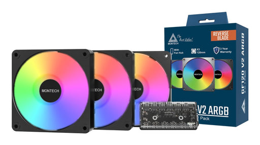 EAN 4710562749984 - Montech GF120R V2 ARGB Carcasa del ordenador Módulo de ventilador 12 cm Negro 3 pieza(s) imagen 2