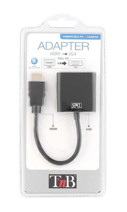 EAN 3303170076828 - T'nB HDMIVGA adaptador de cable de vídeo VGA (D-Sub) HDMI tipo A (Estándar) Negro imagen 2