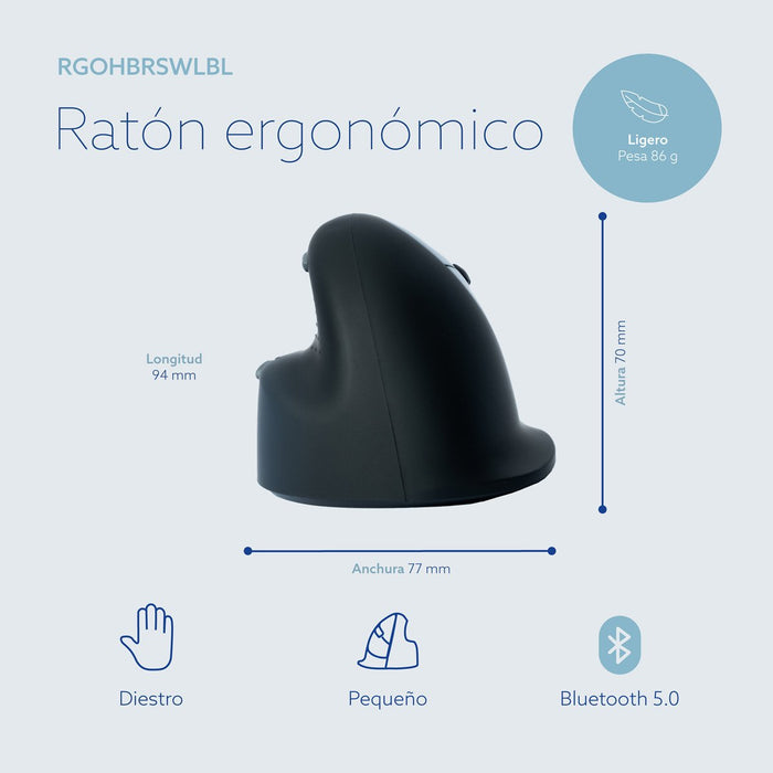 EAN 8719274491668 - R-Go Tools RGOHBRSWLBL ratón Oficina mano derecha Bluetooth Óptico 2400 DPI imagen 11