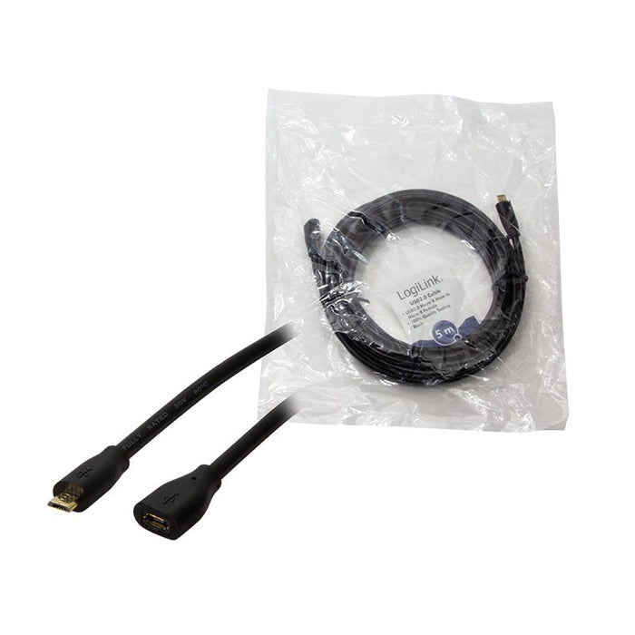 EAN 4052792047202 - LogiLink CU0125 cable USB USB 2.0 5 m Micro-USB B 0,48 Gbit/s Negro imagen 3