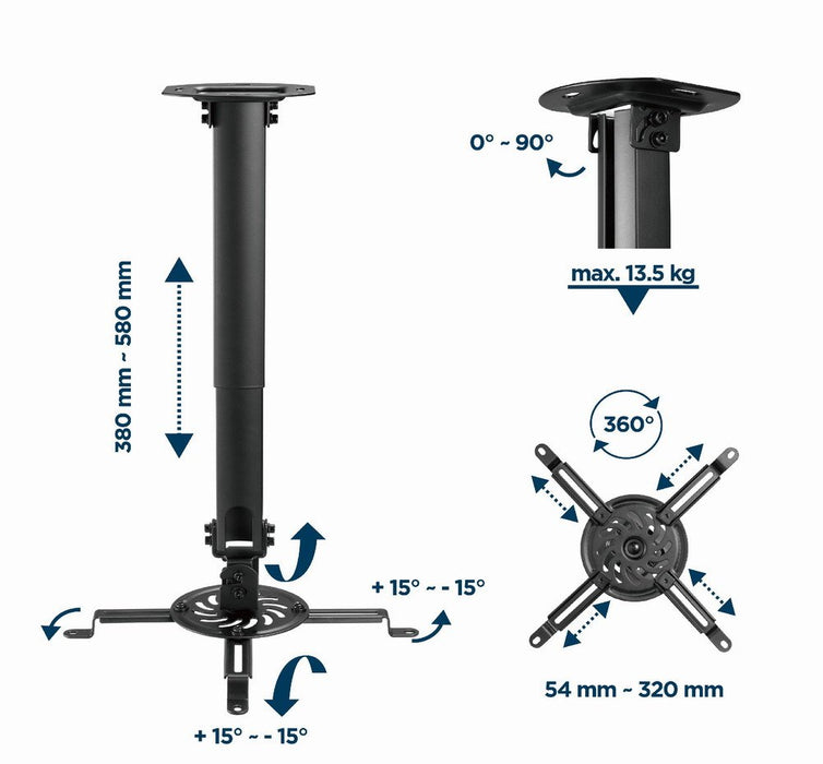 EAN 8716309128070 - Gembird CM-B-01 montaje para projector Techo Negro imagen 10