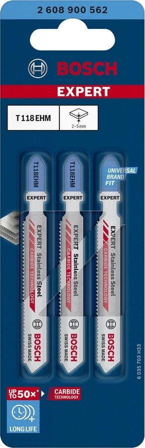 EAN 4059952537863 - Bosch Expert T118 EHM Hoja de sierra de vaivén Carburo 3 pieza(s) imagen 2