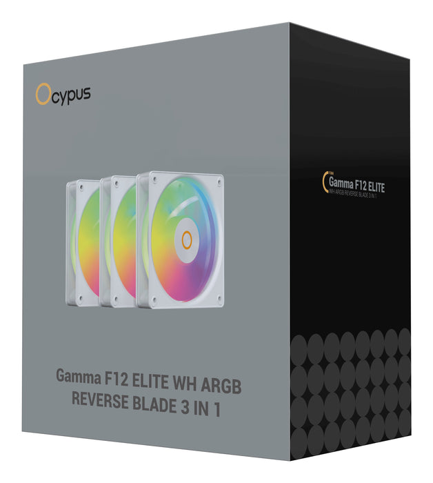 EAN 6977414881683 - Ocypus Gamma F12 Elite ARGB REVERSE BLADE 3-IN-1 Carcasa del ordenador Ventilador 12 cm Blanco 1 pieza(s) imagen 10