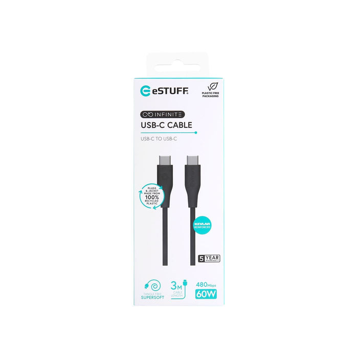 EAN 5715328134706 - eSTUFF ES604380 cable USB USB 2.0 3 m USB C 60 W Negro imagen 4