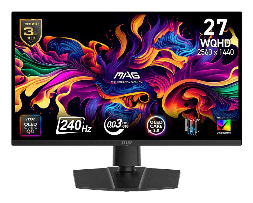 EAN 4711377281690 - MSI MAG 273QP QD-OLED X24 pantalla para PC 67,3 cm (26.5") 2560 x 1440 Pixeles Wide Quad HD Negro imagen 1