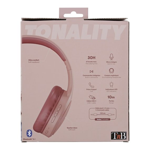 EAN 3303170108413 - T'nB CBTONEPK auricular y casco Auriculares Inalámbrico y alámbrico Diadema USB Tipo C Bluetooth Terracot imagen 7