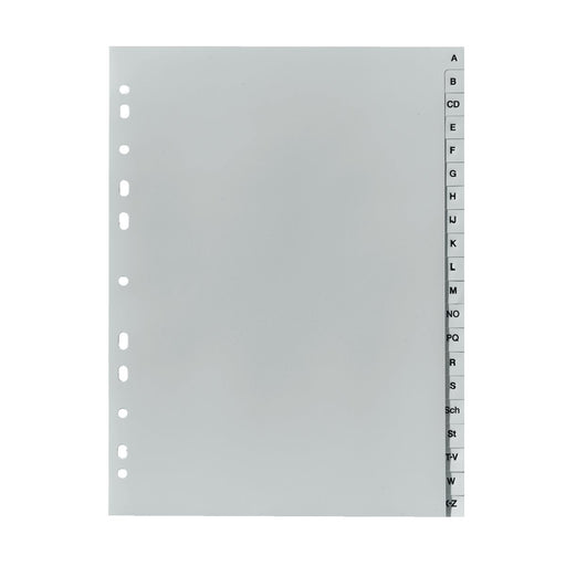 EAN 4008110314884 - Herlitz 10843522 lengüeta de índice Separador alfabético con pestaña Polipropileno (PP) Gris imagen 1