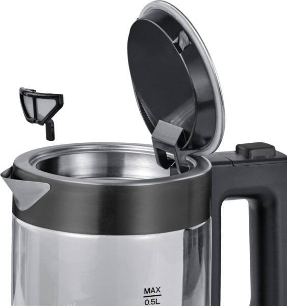 EAN 4069486002621 - Severin WK 9387 tetera eléctrica 0,5 L 1000 W Transparente, Negro imagen 3