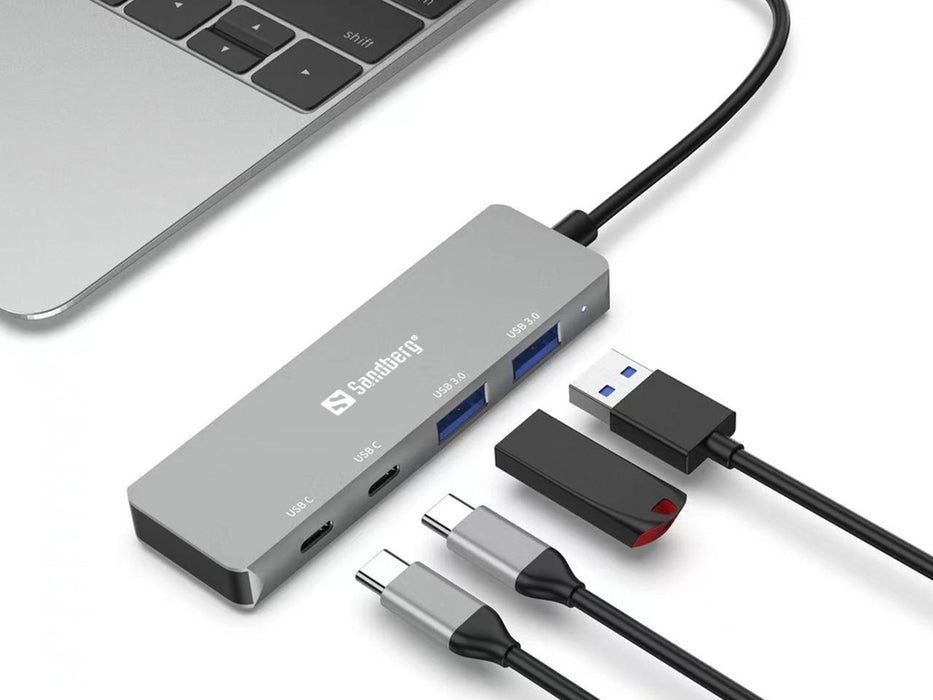 EAN 5705730136504 - Sandberg 136-50 hub de interfaz USB Tipo C 5000 Mbit/s Gris imagen 2