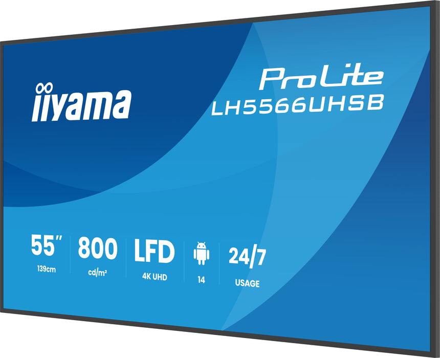 EAN 4948570128228 - iiyama LH5566UHSB-B1AG pantalla de señalización Pantalla plana para señalización digital 139,7 cm (55") L imagen 6