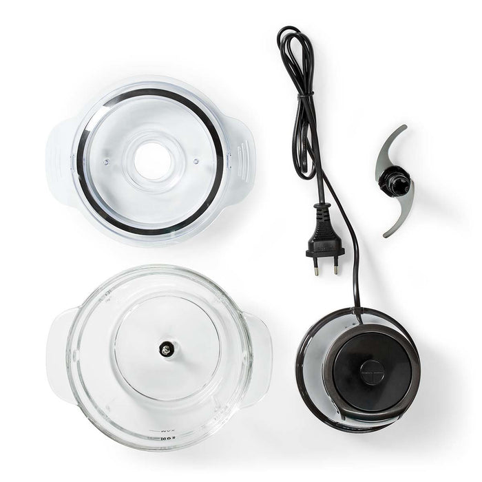 EAN 5412810336791 - Nedis KAMC300CGY picadora eléctrica de alimentos 1 L 500 W Negro, Plata, Transparente imagen 8