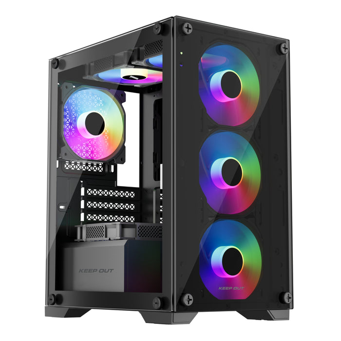 EAN 8435099533375 - KeepOut XC-201 GLASS carcasa de ordenador Negro imagen 1