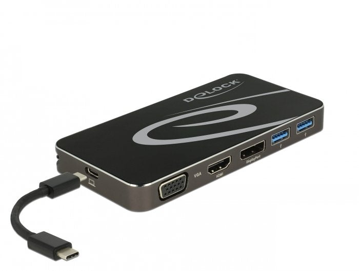 EAN 4043619877737 - DeLOCK 87773 base para portátil y replicador de puertos Alámbrico USB 3.2 Gen 1 (3.1 Gen 1) Type-C Negro imagen 1