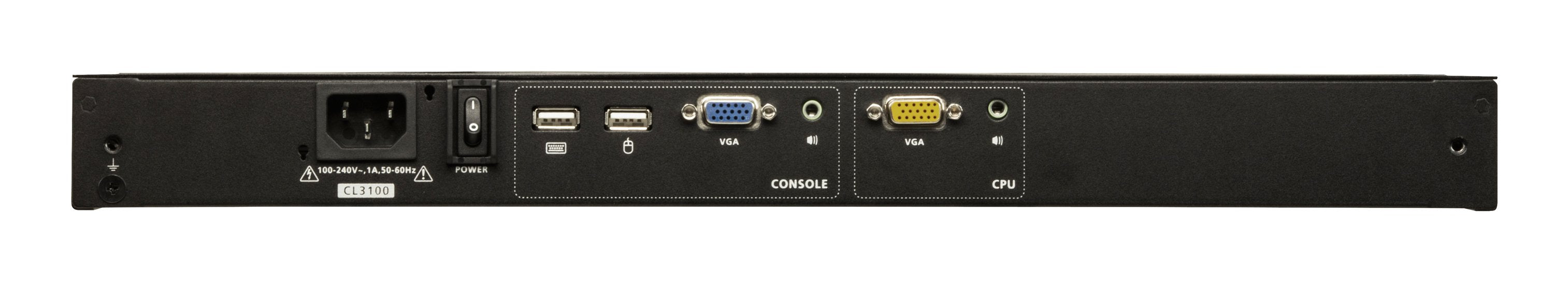 EAN 4710469344145 - ATEN CL3100NX consola de rack 47 cm (18.5") 1366 x 768 Pixeles Metal, Plástico Negro 1U imagen 2