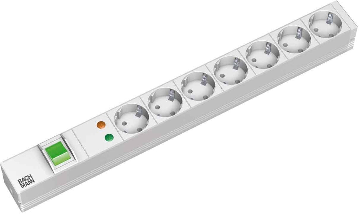 EAN 4016514014484 - Bachmann 7x Schuko, 2m base múltiple 7 salidas AC Gris imagen 1
