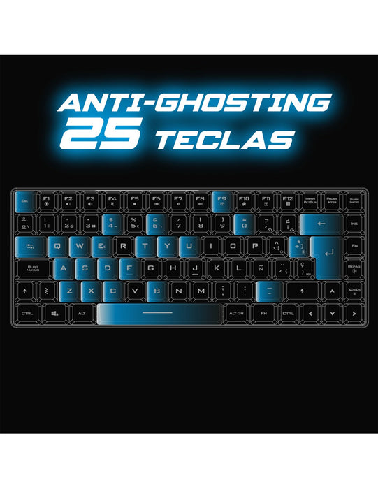 EAN 3700104455238 - Spirit of Gamer CLA-EK70ES teclado Juego RF inalámbrica + USB QWERTY Español Negro imagen 12