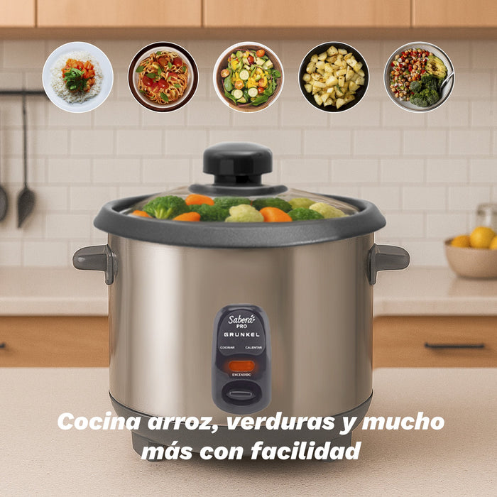 EAN 8426156019208 - Grunkel RC-28L arrocera 2,8 L 1000 W Acero inoxidable, Gris Oscuro imagen 5