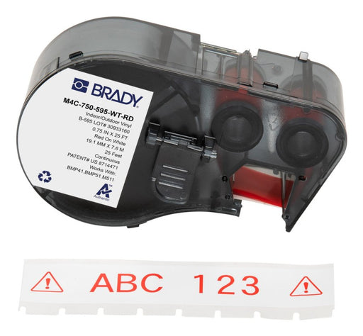 EAN 888434592588 - Brady M4C-750-595-WT-RD etiqueta de impresora Rojo, Blanco Etiqueta para impresora autoadhesiva imagen 1
