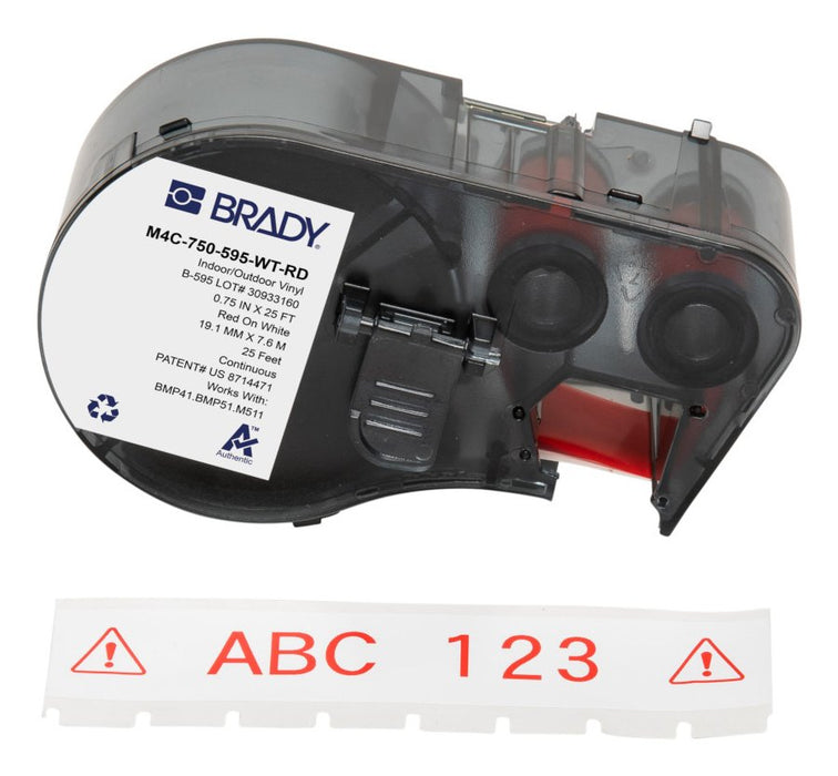 EAN 888434592588 - Brady M4C-750-595-WT-RD etiqueta de impresora Rojo, Blanco Etiqueta para impresora autoadhesiva imagen 1