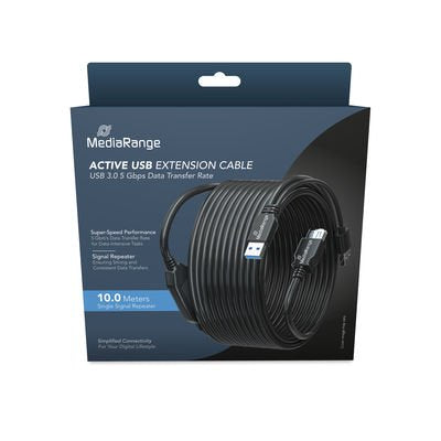 EAN 4260664878018 - MediaRange MRCS243 cable USB USB 3.2 Gen 1 (3.1 Gen 1) 10 m 2 x USB A USB A Negro imagen 2