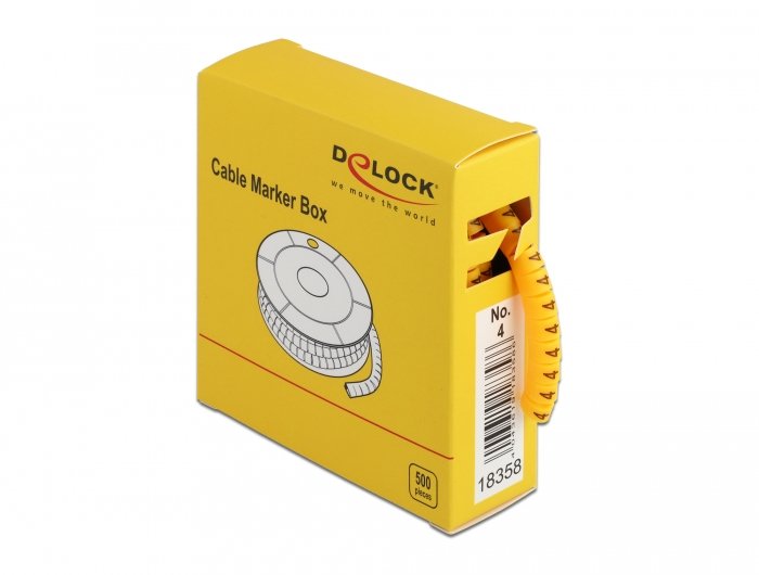 EAN 4043619183586 - DeLOCK Kabelmarker Box Nr 4 gelb 500 Stück 500 pieza(s) imagen 1
