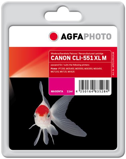 EAN 4250164835284 - AgfaPhoto APCCLI551XLM cartucho de tinta 1 pieza(s) Rendimiento estándar Magenta imagen 1