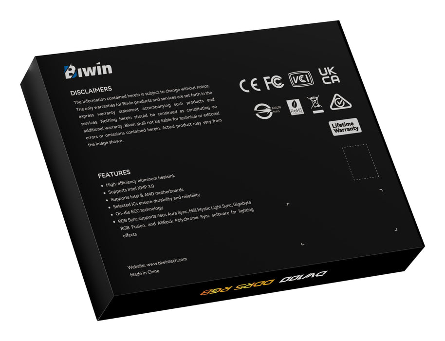 EAN 6955914623323 - Biwin DW100 módulo de memoria 32 GB 2 x 16 GB DDR5 6000 MT/s 288-pin DIMM ECC imagen 13