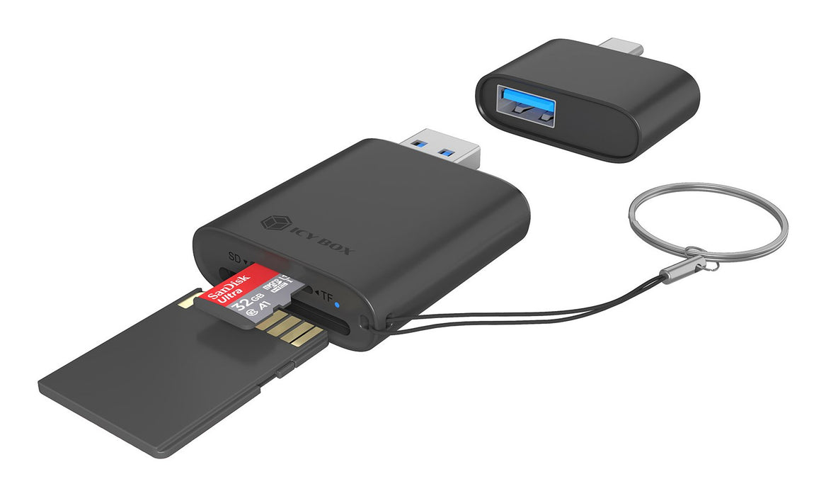 EAN 4250078175148 - ICY BOX IB-CR204-CU3 lector de tarjeta USB 3.2 Gen 1 (3.1 Gen 1) Type-A/Type-C Negro imagen 1