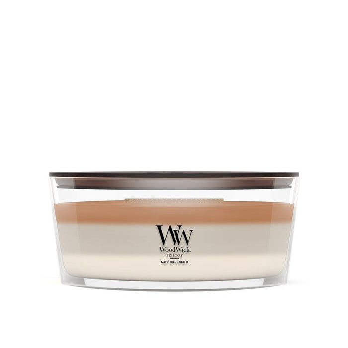 EAN 5038581185613 - WoodWick Café Macchiato vela Elipse Blanco, Marrón 1 pieza(s) imagen 1