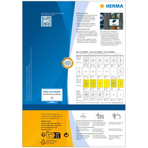 EAN 4008705095013 - HERMA 9501 etiqueta autoadhesiva Rectángulo Permanente Blanco 50 pieza(s) imagen 2