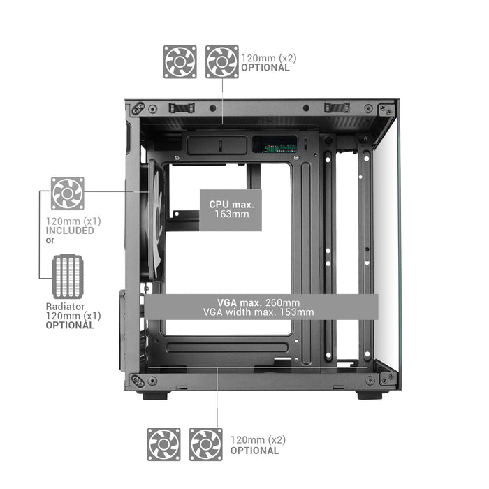EAN 8435693114819 - Mars Gaming MC-CUBEW carcasa de ordenador Mini Tower Blanco imagen 6