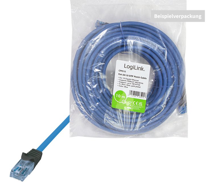 EAN 4052792065930 - LogiLink CPP020 cable de red Azul 20 m Cat6a U/UTP (UTP) imagen 3