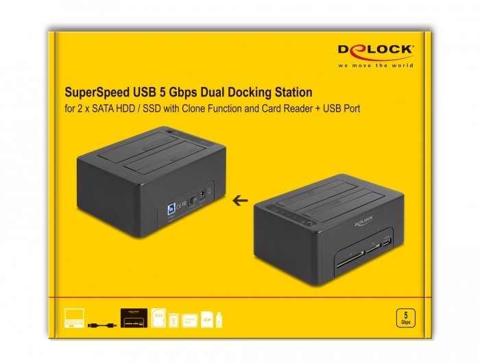EAN 4043619641833 - DeLOCK 64183 base de conexión para disco duro USB 3.2 Gen 1 (3.1 Gen 1) Type-B Negro imagen 7